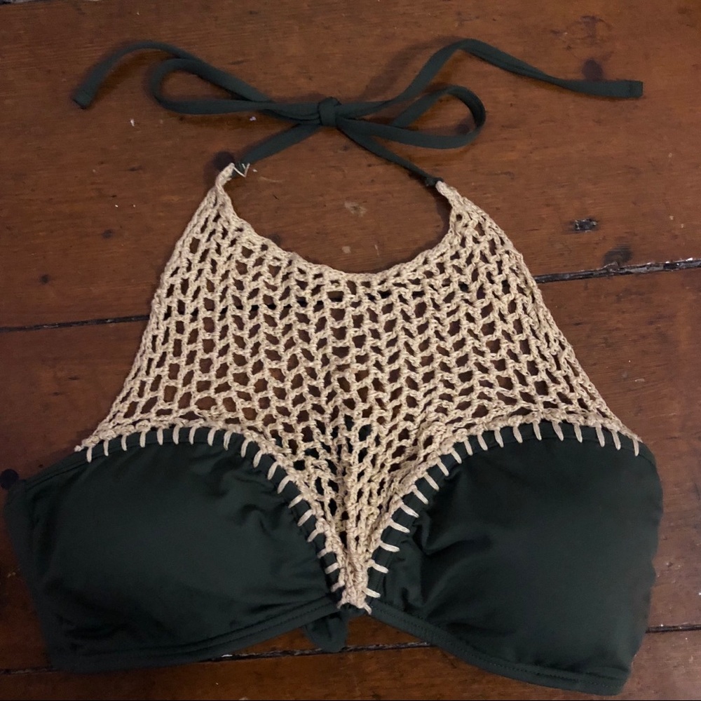 Crochet High-Neck Bikini Top